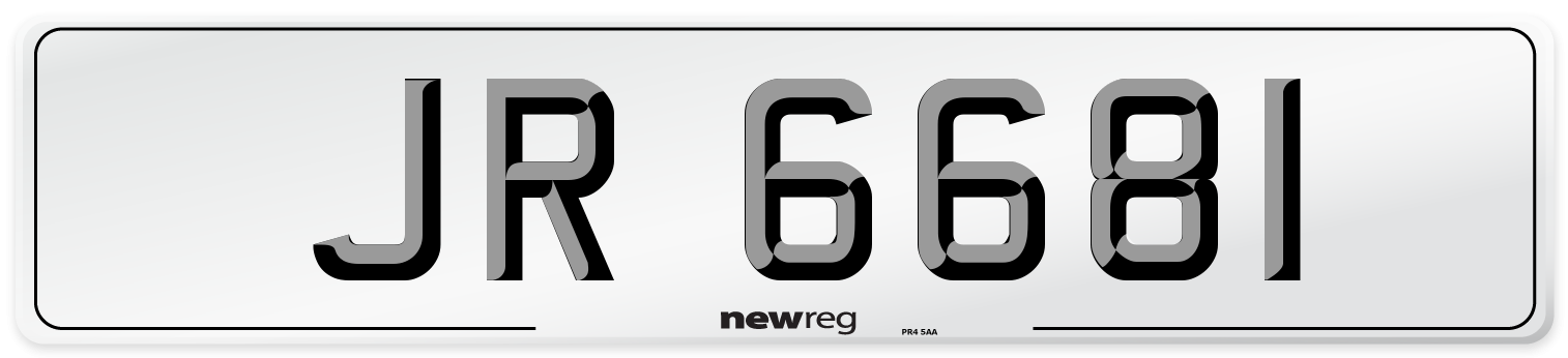 JR 6681 Number Plate from New Reg